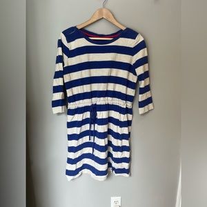 Long sleeve blue and white long sleeve tshirt dress